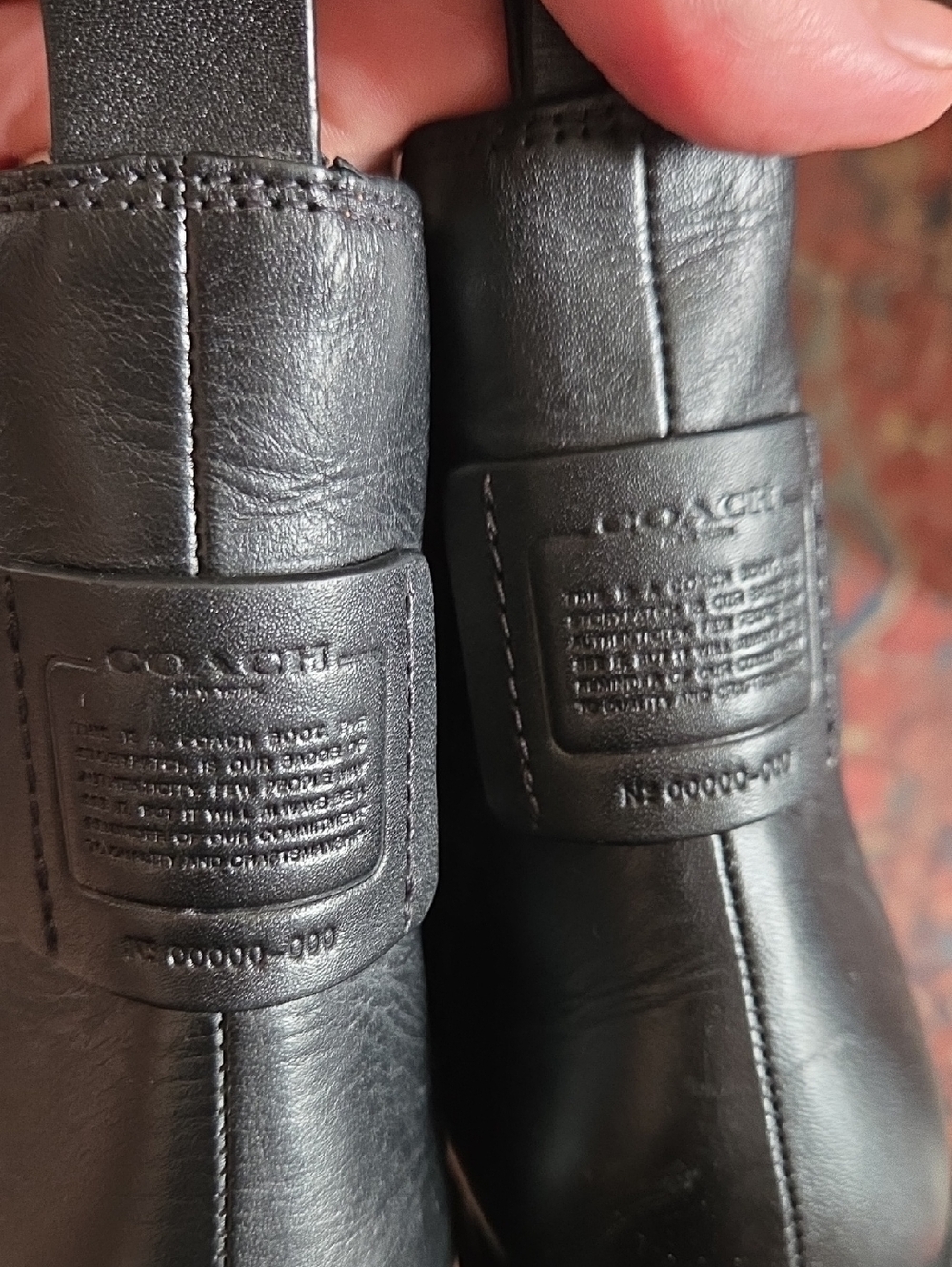 Coach Lyden Booties Black leather Chelsea Boots Size 10 - Picture 7 of 10
